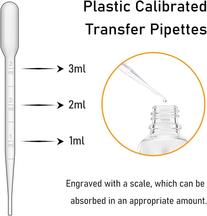 Bumobum Dropper Bottles 4oz, 12 Pack Clear Glass Eye Dropper Bottle for Essential Oils with Labels and Funnels, Tincture Bottles with Golden Top (Unbreakable Plastic Dropper with Measurements) - Image 5